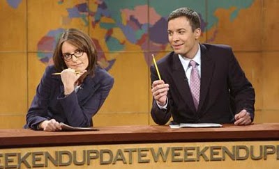 SNL Weekend Update Fey and Fallon Broadcast Journalism